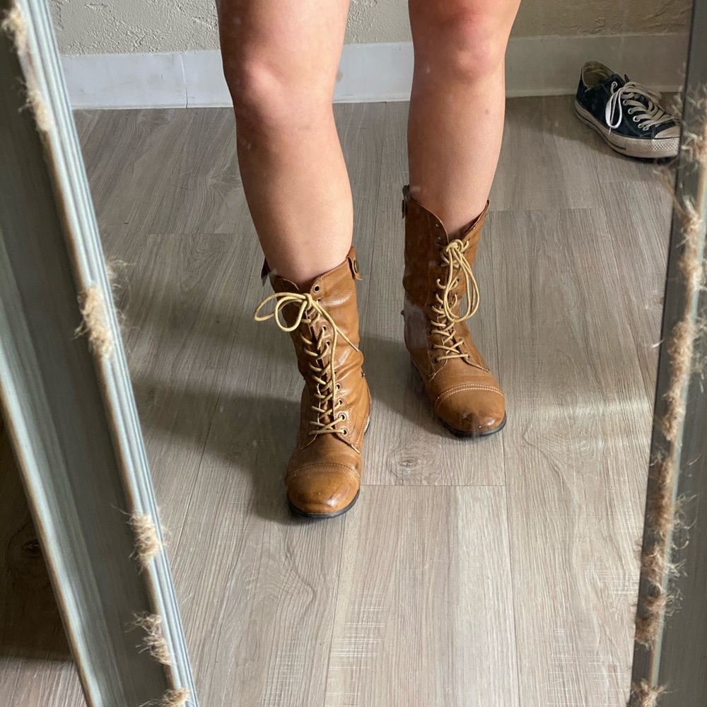 Tan booties